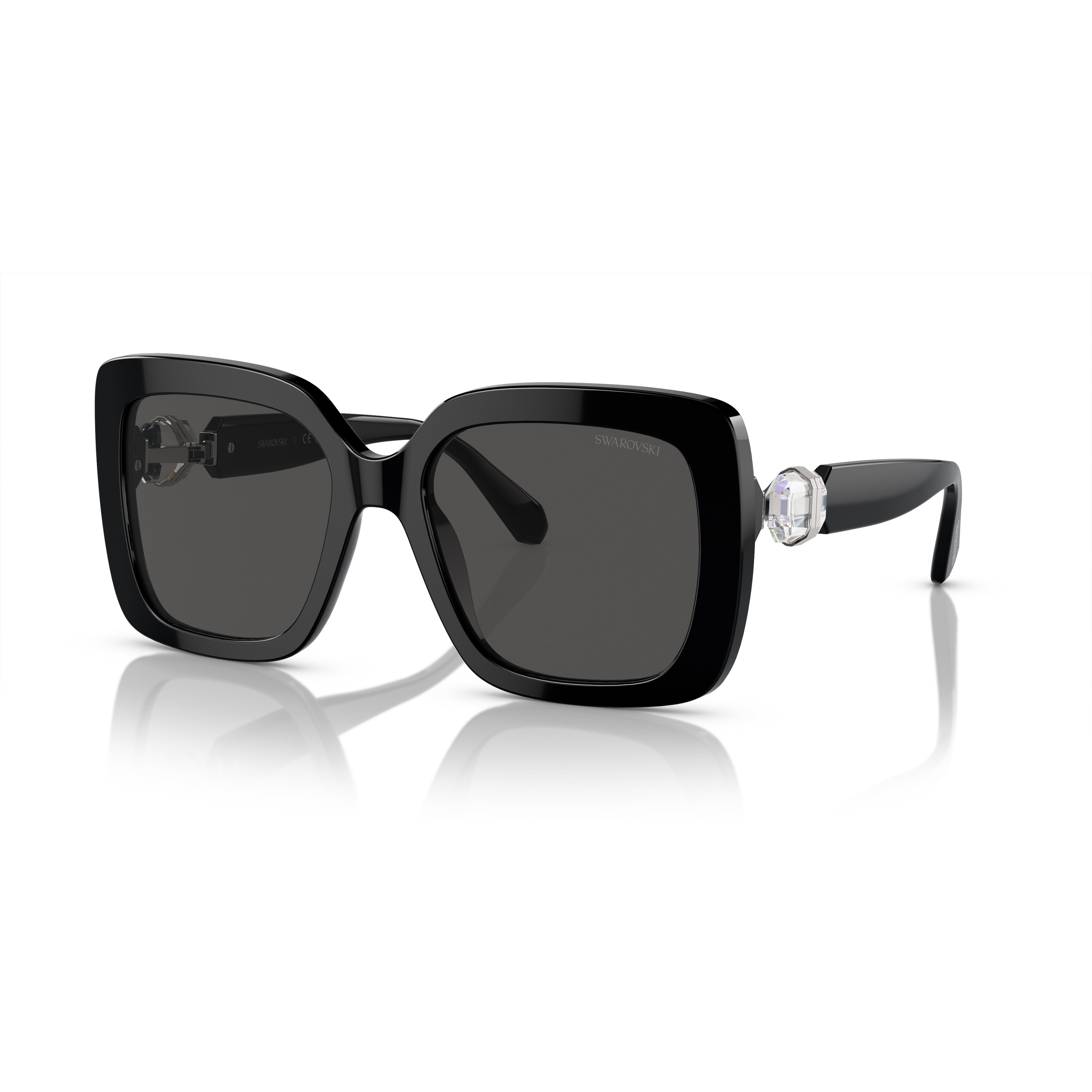 0Sk6001 Oversized Square Frame Sunglasses with Crystal Embellishment