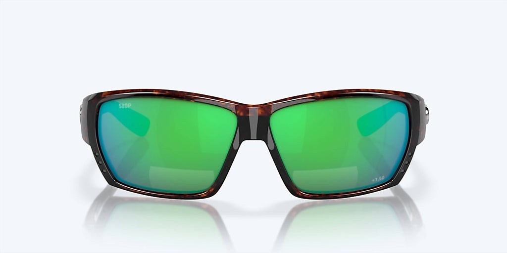 Men's Tuna Alley Reader Rectangular Polarized Sunglasses In Tortoise/green Mirror