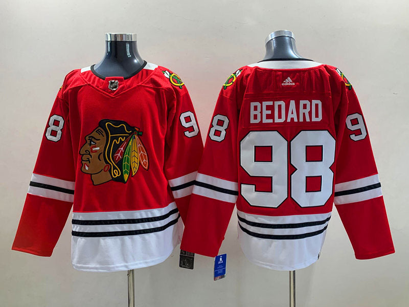 Men's Chicago Blackhawks Connor Bedard #98 Red Home Breakaway Player jersey