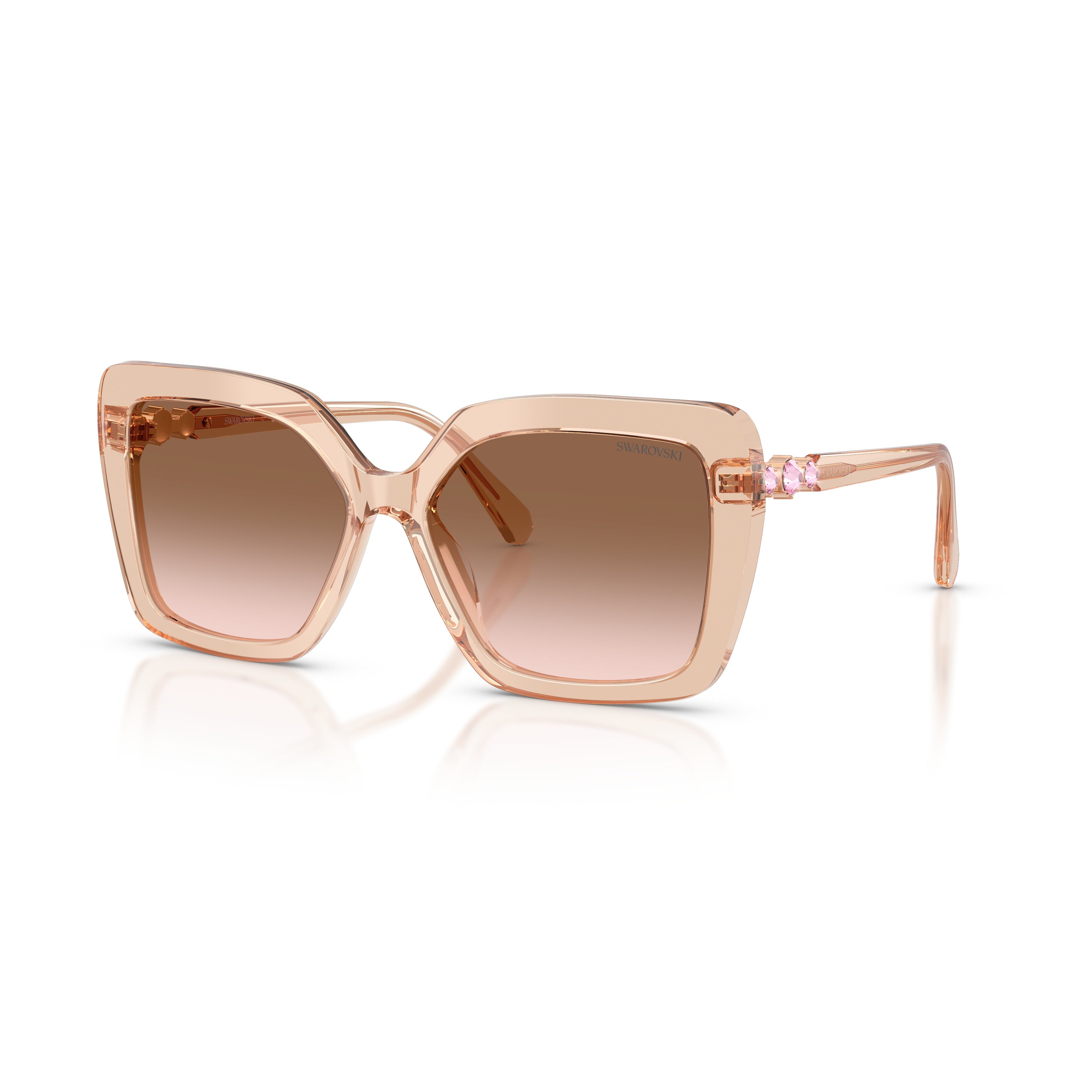 0Sk6049 Bold Oversized Square Sunglasses with Crystal Embellishments