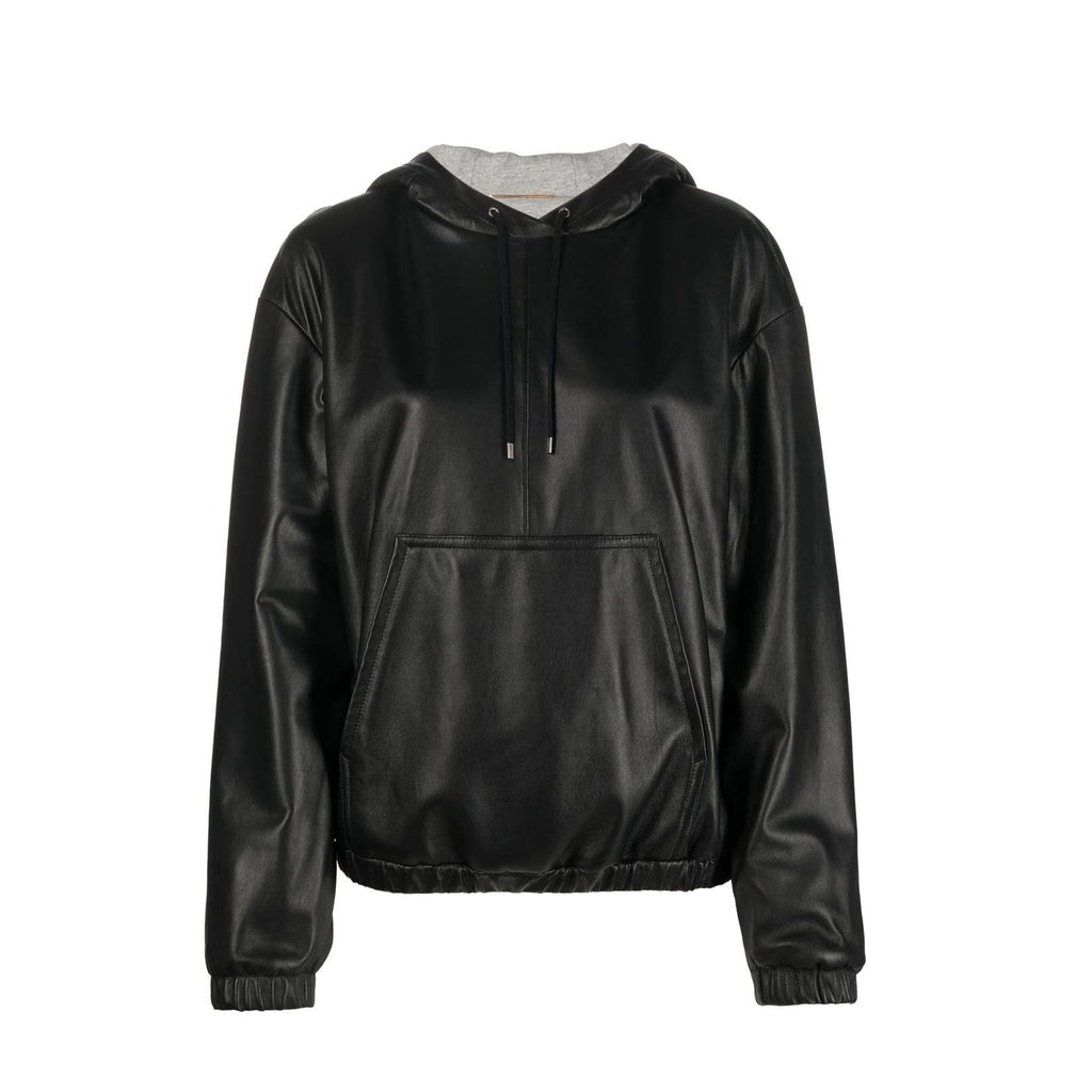 Saint Laurent Leather Hoodded Top Women