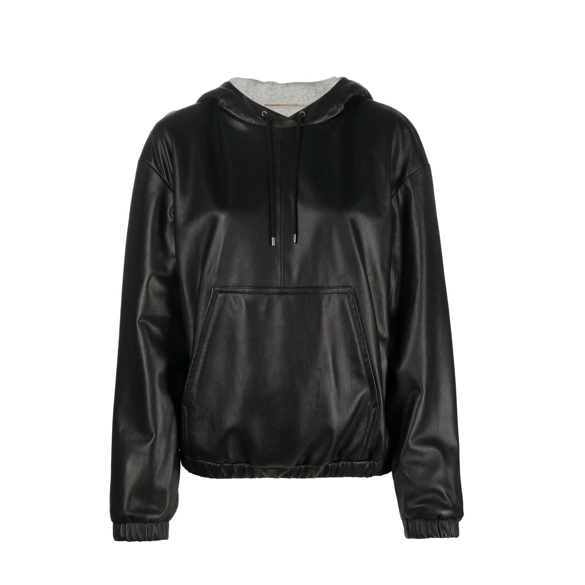 Saint Laurent Leather Hoodded Top Women