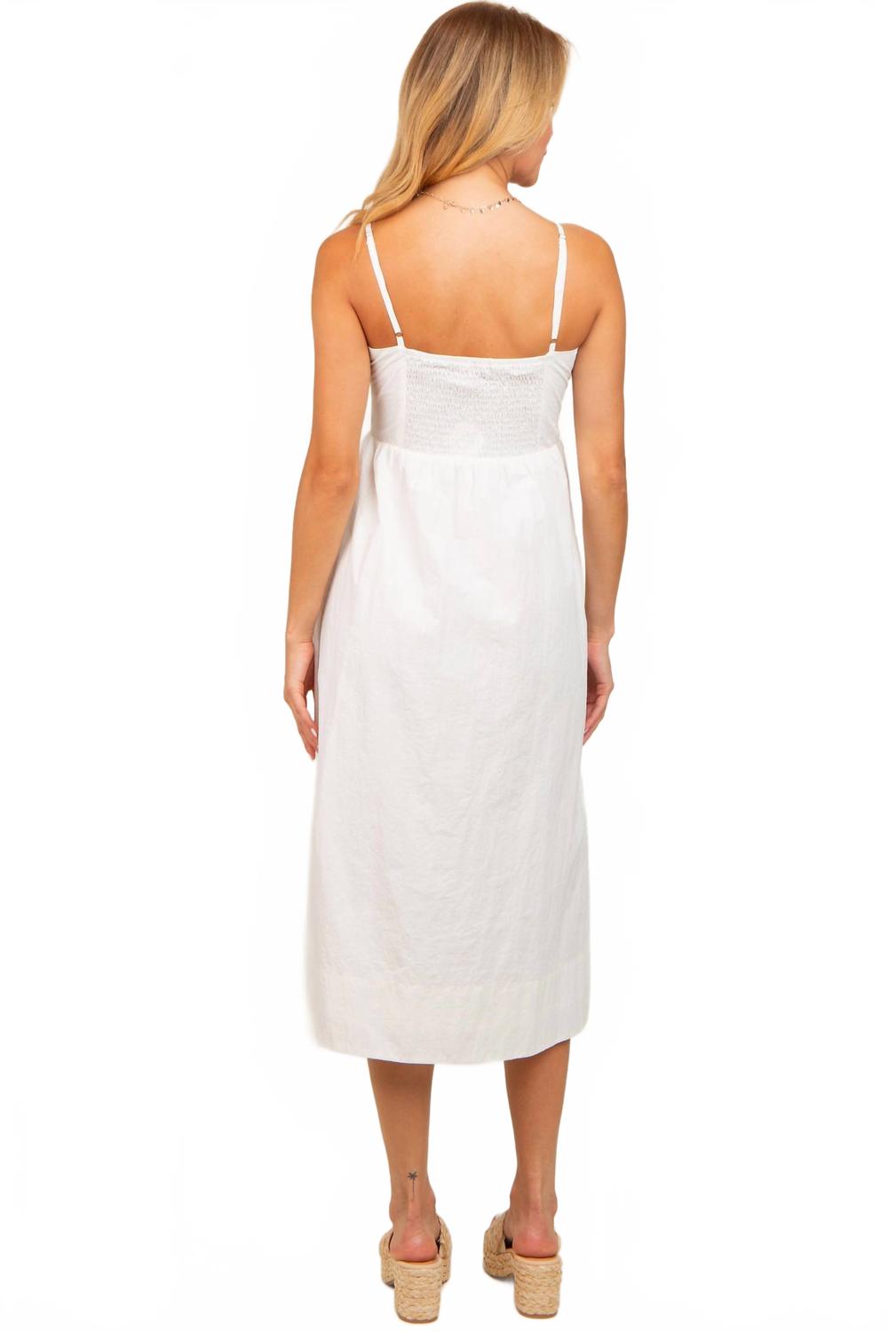 Sleeveless Button Down Midi Dress In Ivory
