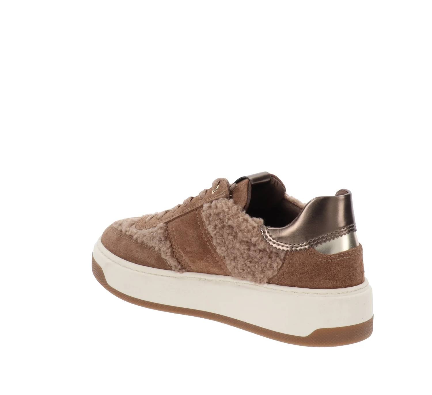 Women's Velour Curly Mou Sherpa Sneaker In Brown