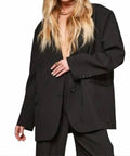 Irisa Oversized Boyfriend Blazer In Black