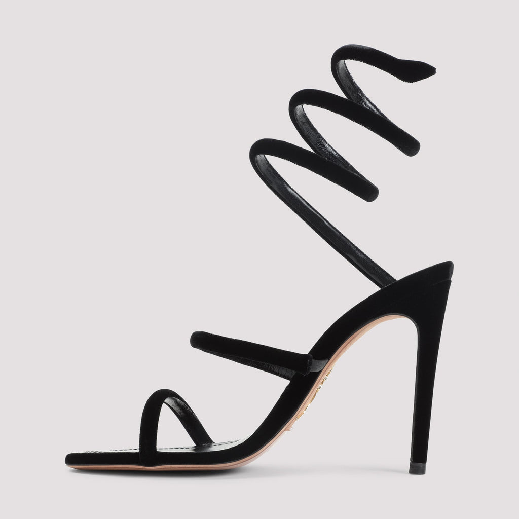 René Caovilla Velvet Snake Sandals Women