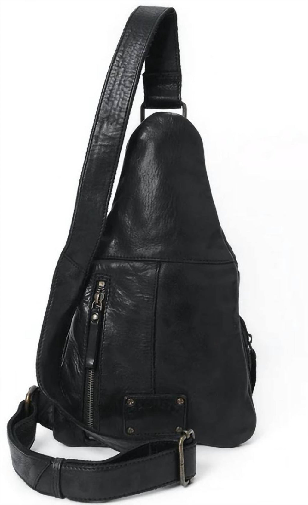 Women's Sling Genuine Leather Purse In Black
