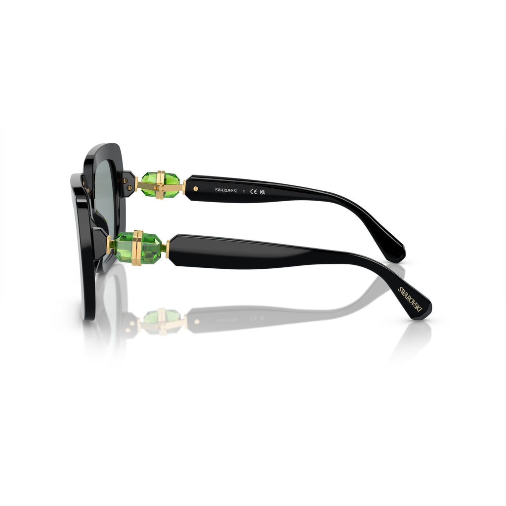 0Sk6001 Oversized Square Sunglasses with Crystal-Embellished Temples