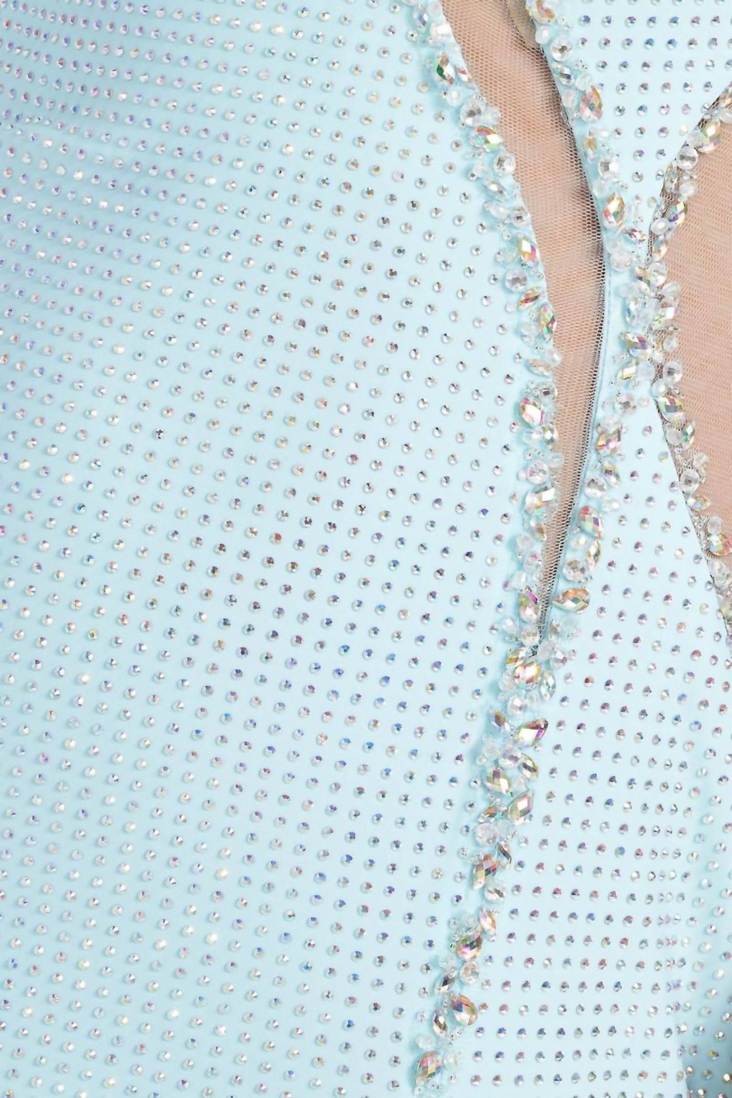 V-Neck Alluring Gown In Sky Blue