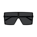 Oversized Square Black Sunglasses With Glossy Finish