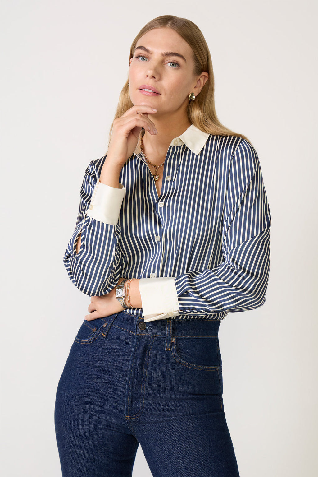Women's Julia Stripe Satin Shirt