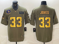 Men's Minnesota Vikings Aaron Jones #33 Olive Game Player Jersey1