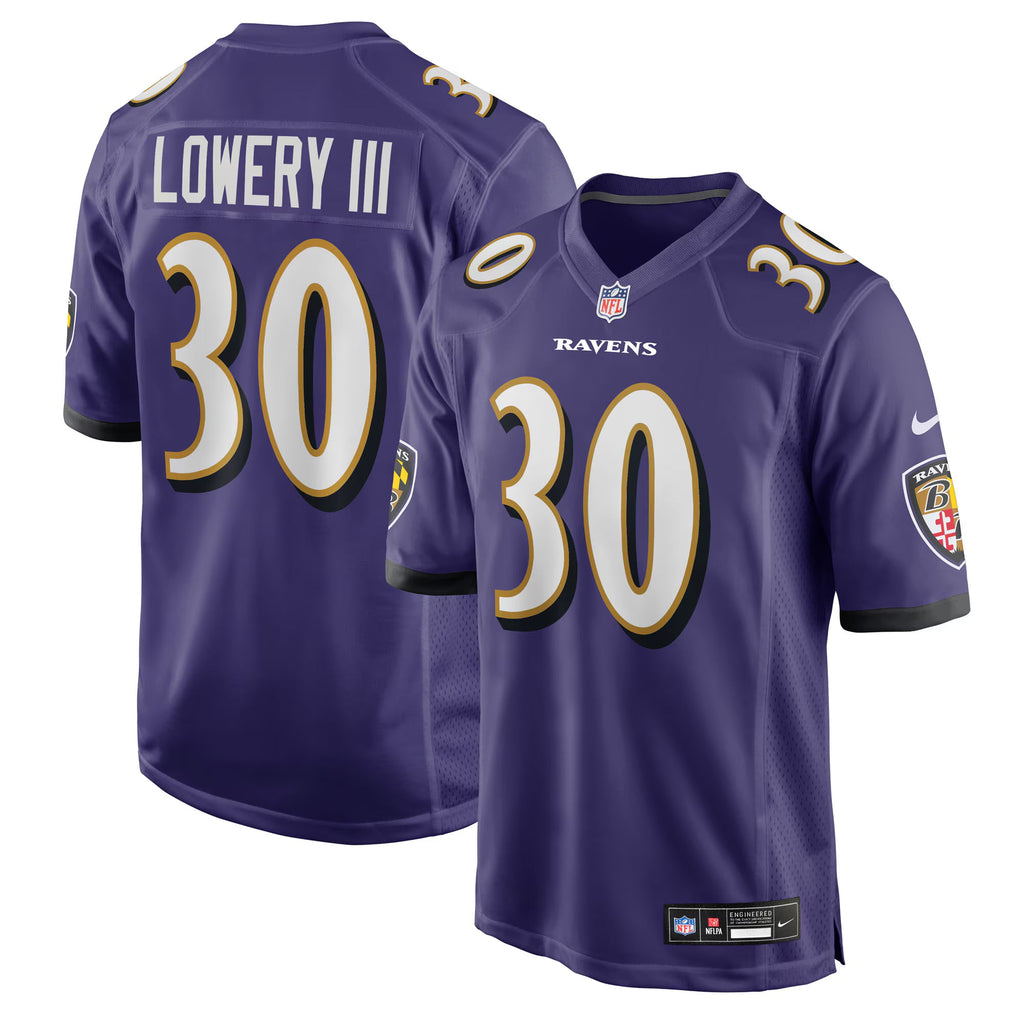 Baltimore Ravens Reuben Lowery III Purple Team Game Jersey