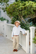 Prep School Pants In Keeneland Khaki With Nantucket Navy Stork