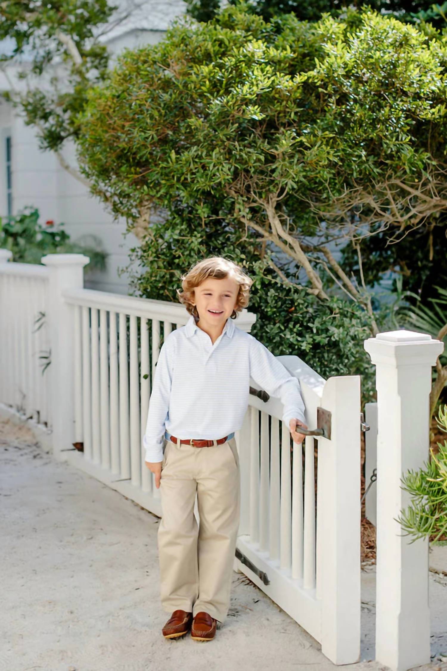 Prep School Pants In Keeneland Khaki With Nantucket Navy Stork