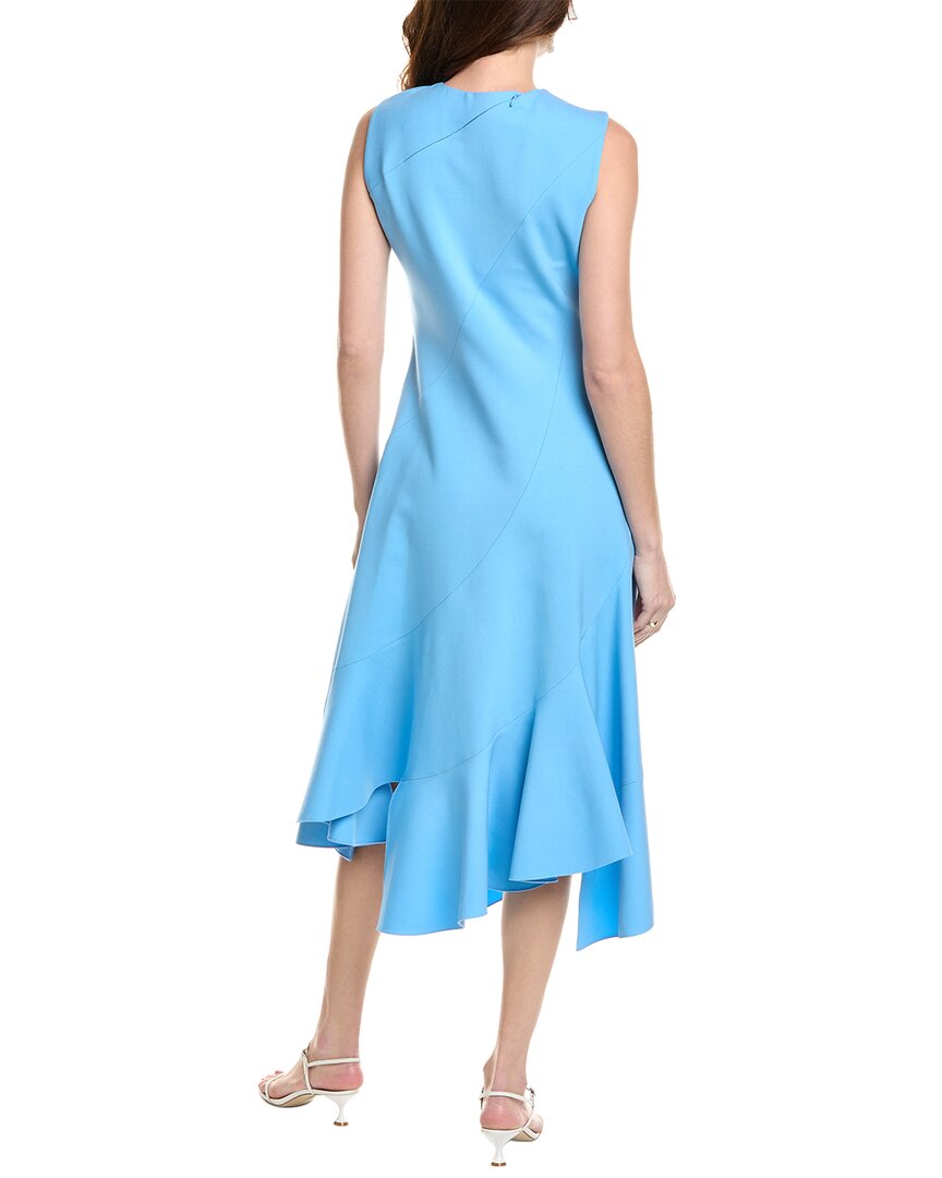 Oscar de la Renta Tiered Hem Wool-Blend Midi Dress