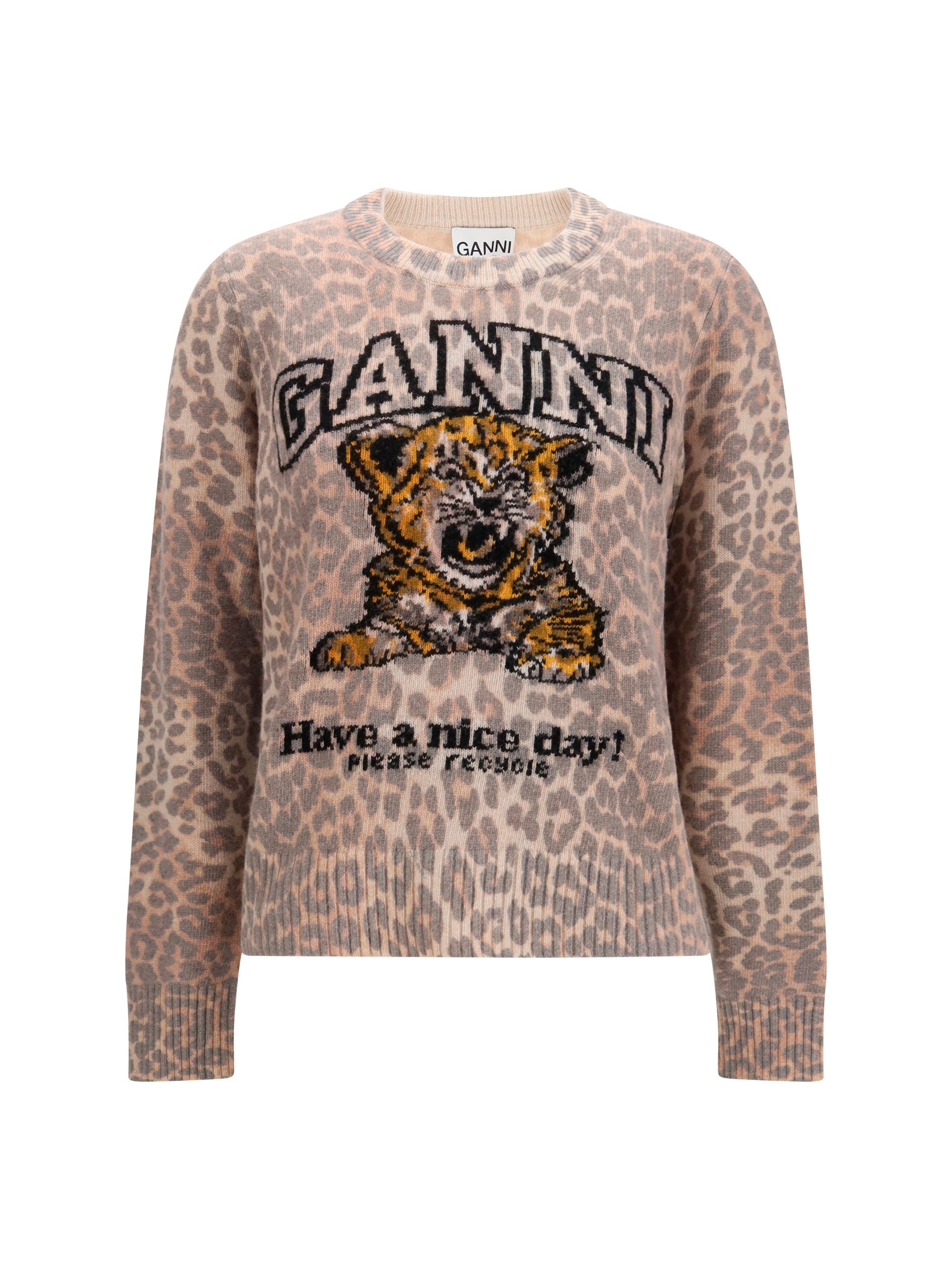 Ganni Women Tiger-Print Sweater