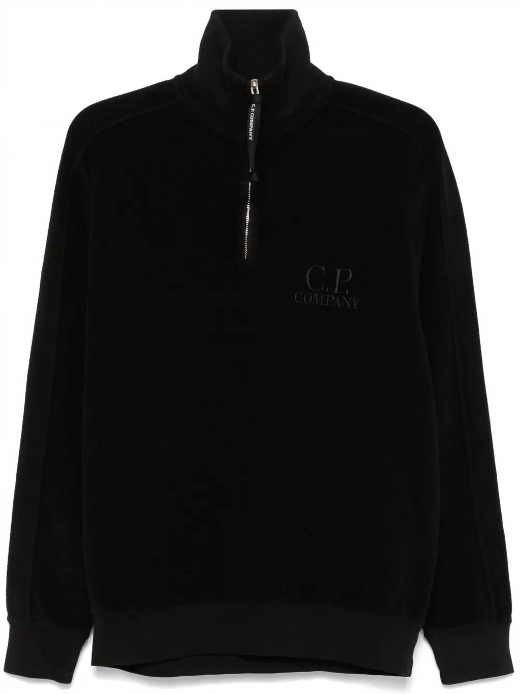 Fleece Half Zip Sweatshirt In Black