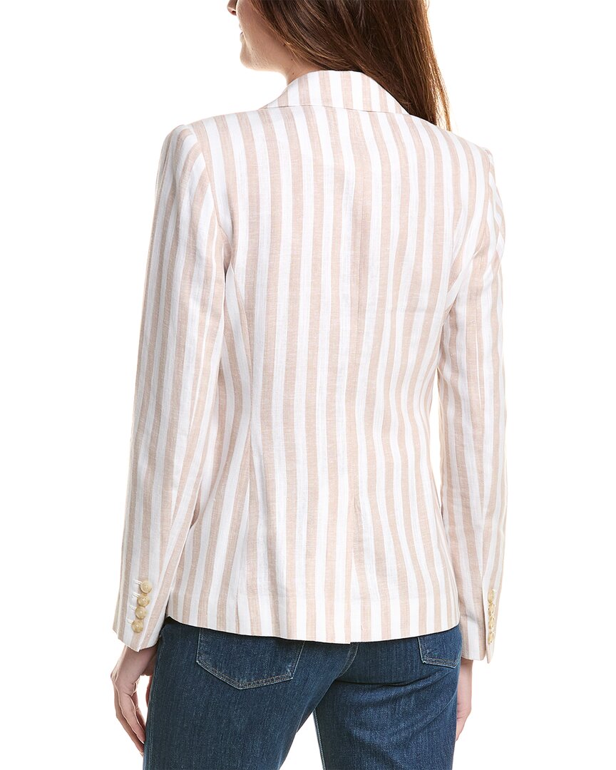 Elie Tahari The Helena Striped Linen-Blend Blazer