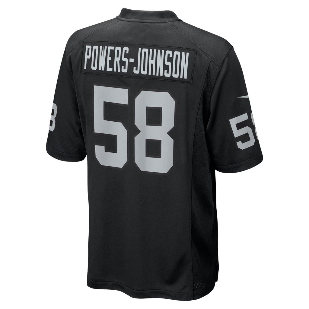 Las Vegas Raiders Jackson Powers-Johnson Black Team Game Jersey