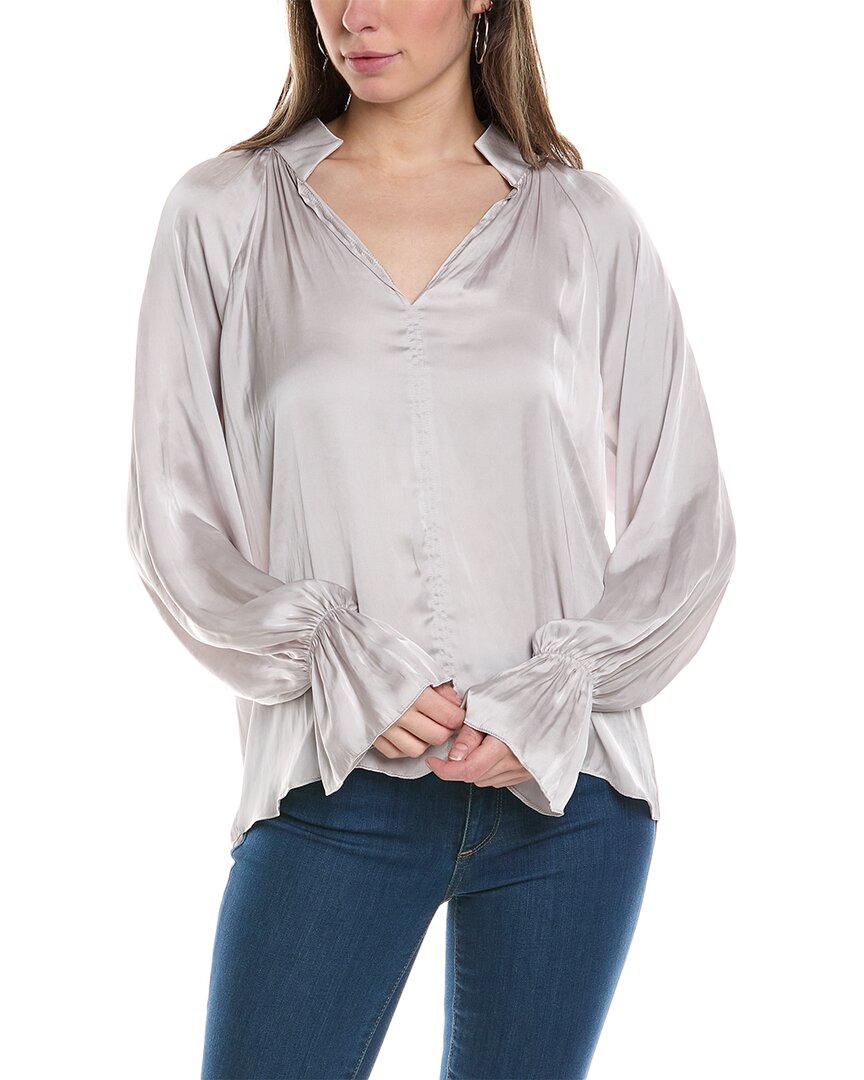 Lola & Sophie Vintage Satin Peasant Blouse