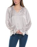 Lola & Sophie Vintage Satin Peasant Blouse