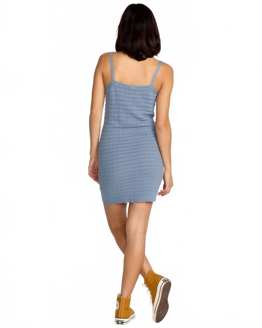 Gurrl Gang Knit Mini Dress In Carolina Blue