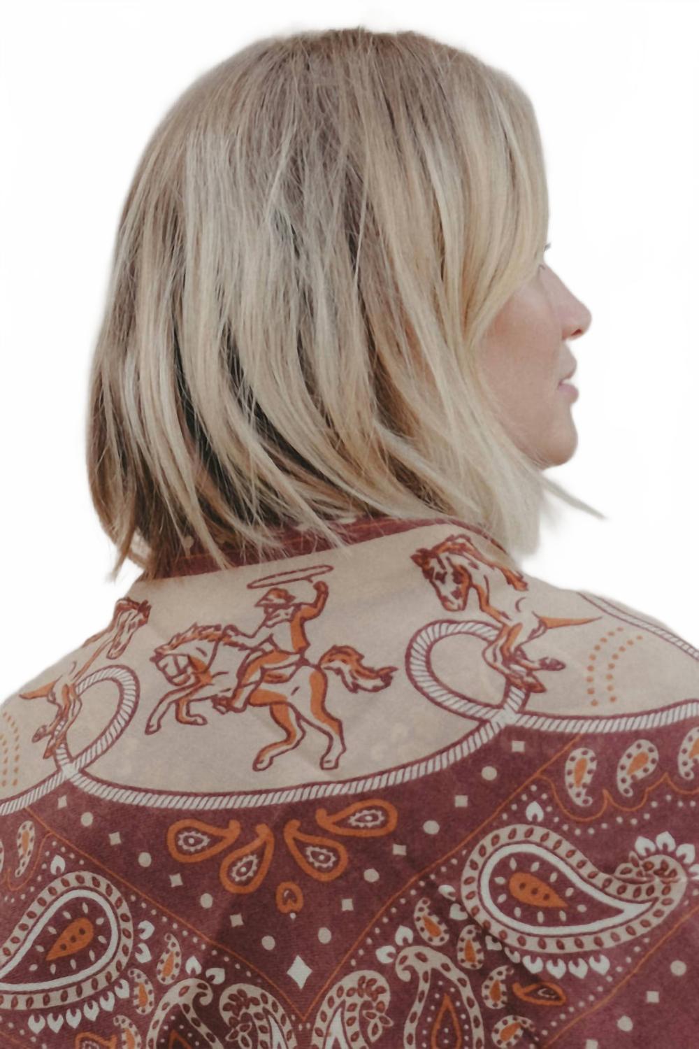 Women's Wool Blend Bandana In Rodeo Cappucino