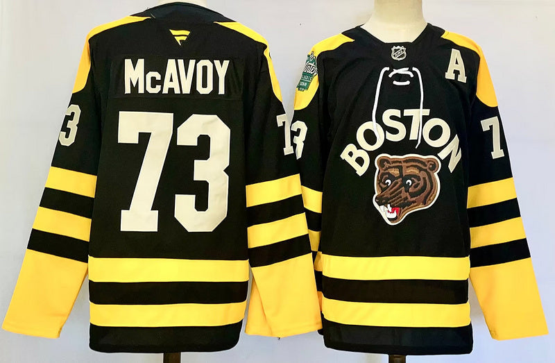 Men's Boston Bruins Charlie McAvoy #73 Black Game jersey