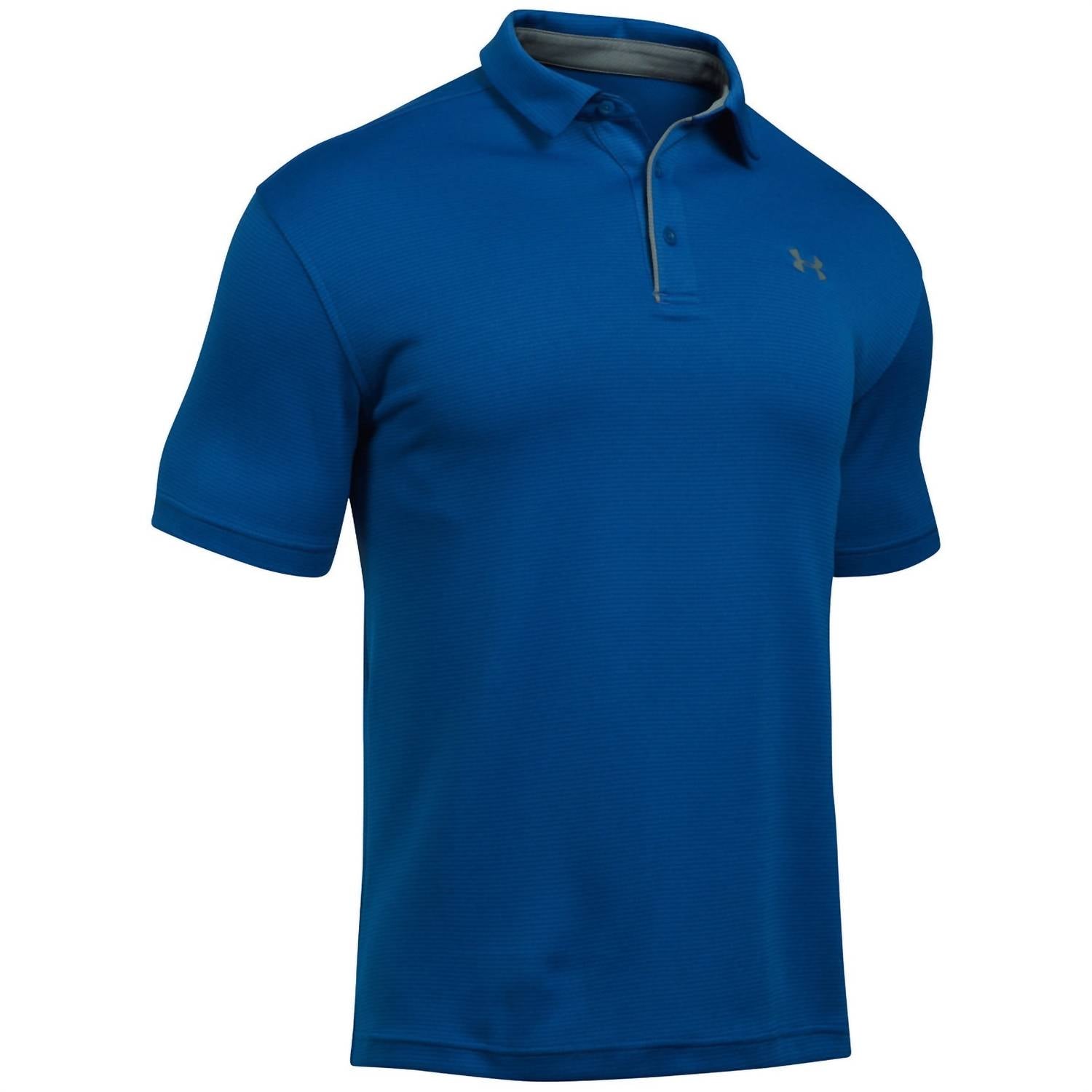 Tech Button Up Placket Polo In Royal