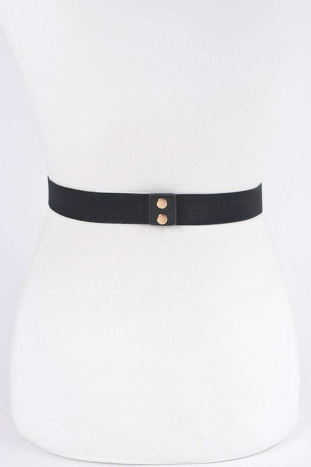 Slim Elastic Waist Belt with Multi Metal Hardware
