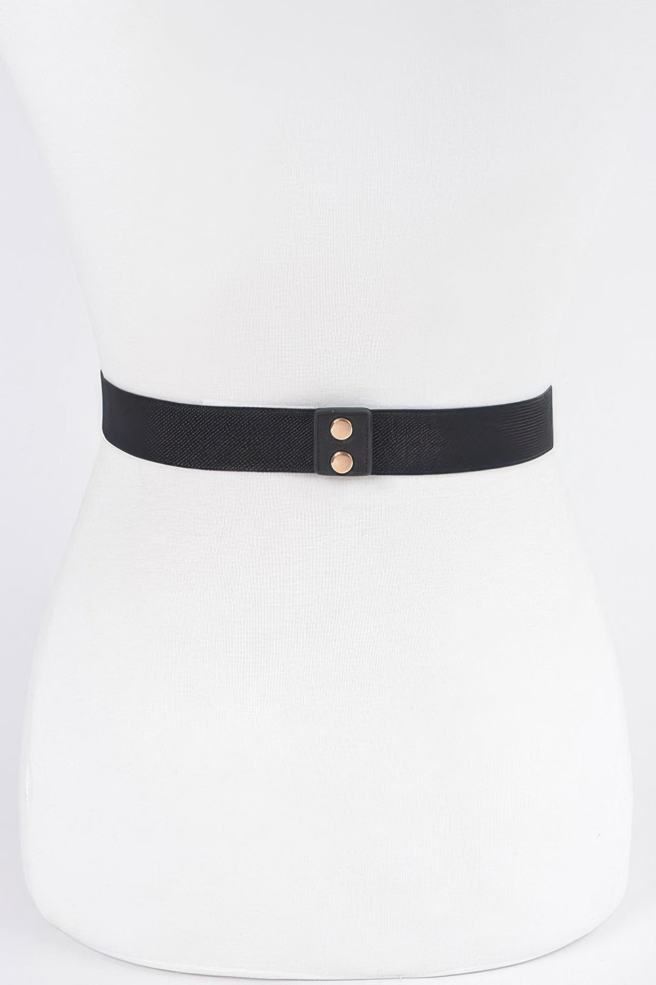 Slim Elastic Waist Belt with Multi Metal Hardware