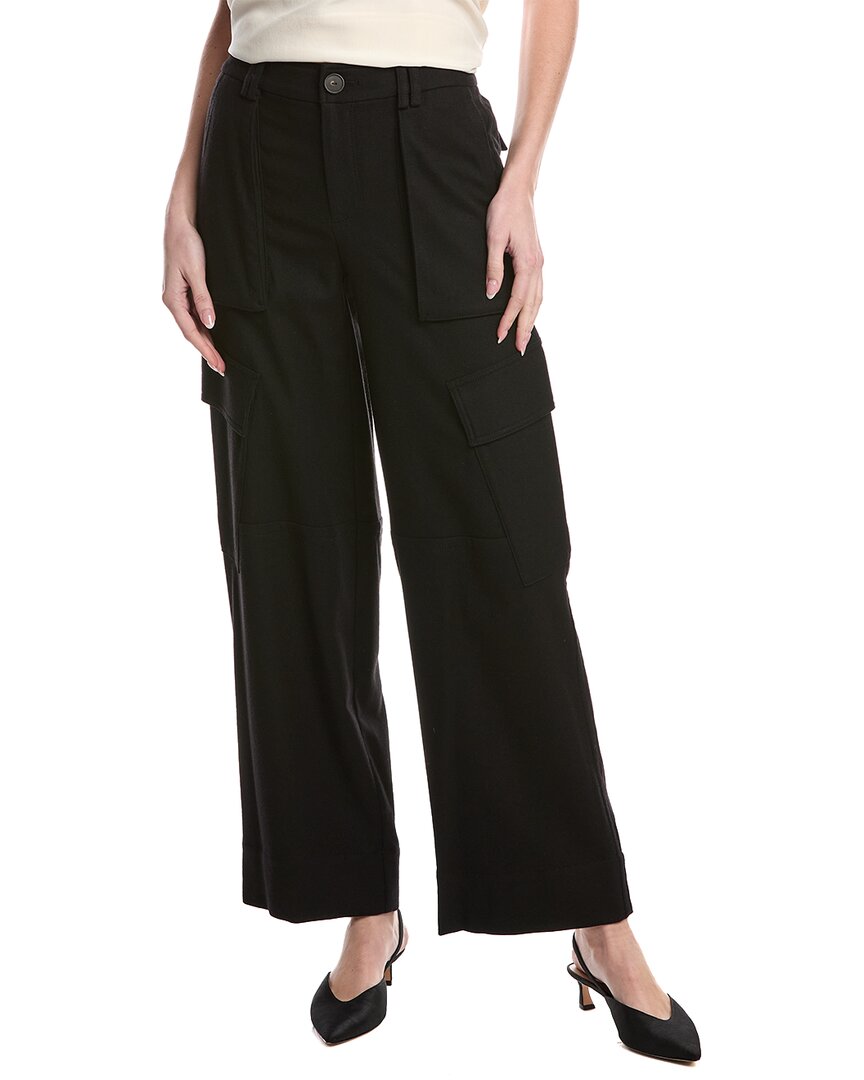 Vince Flannel Wide Leg Raver Wool-Blend Pant