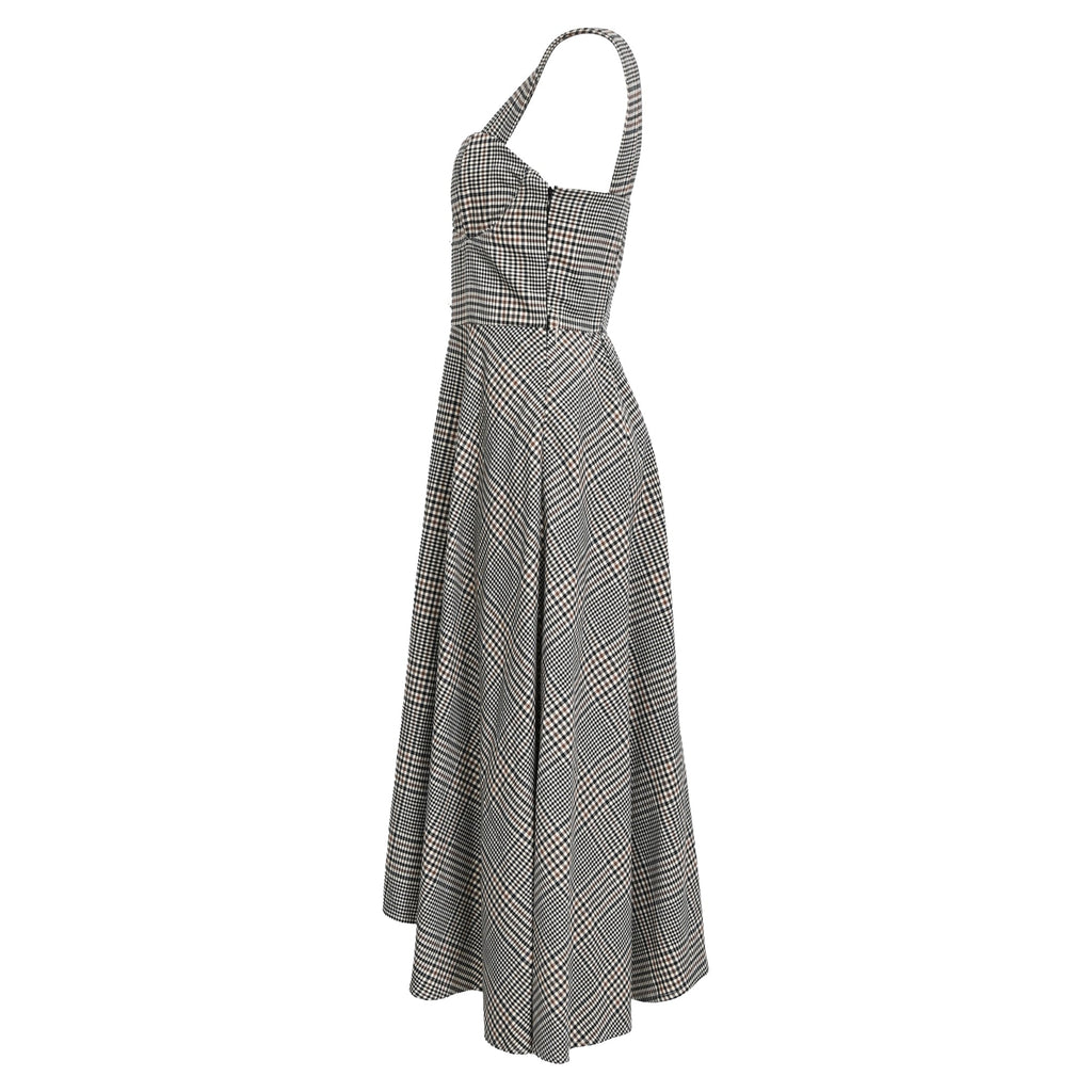 Staud Inda Midi Dress in Grey Polyester