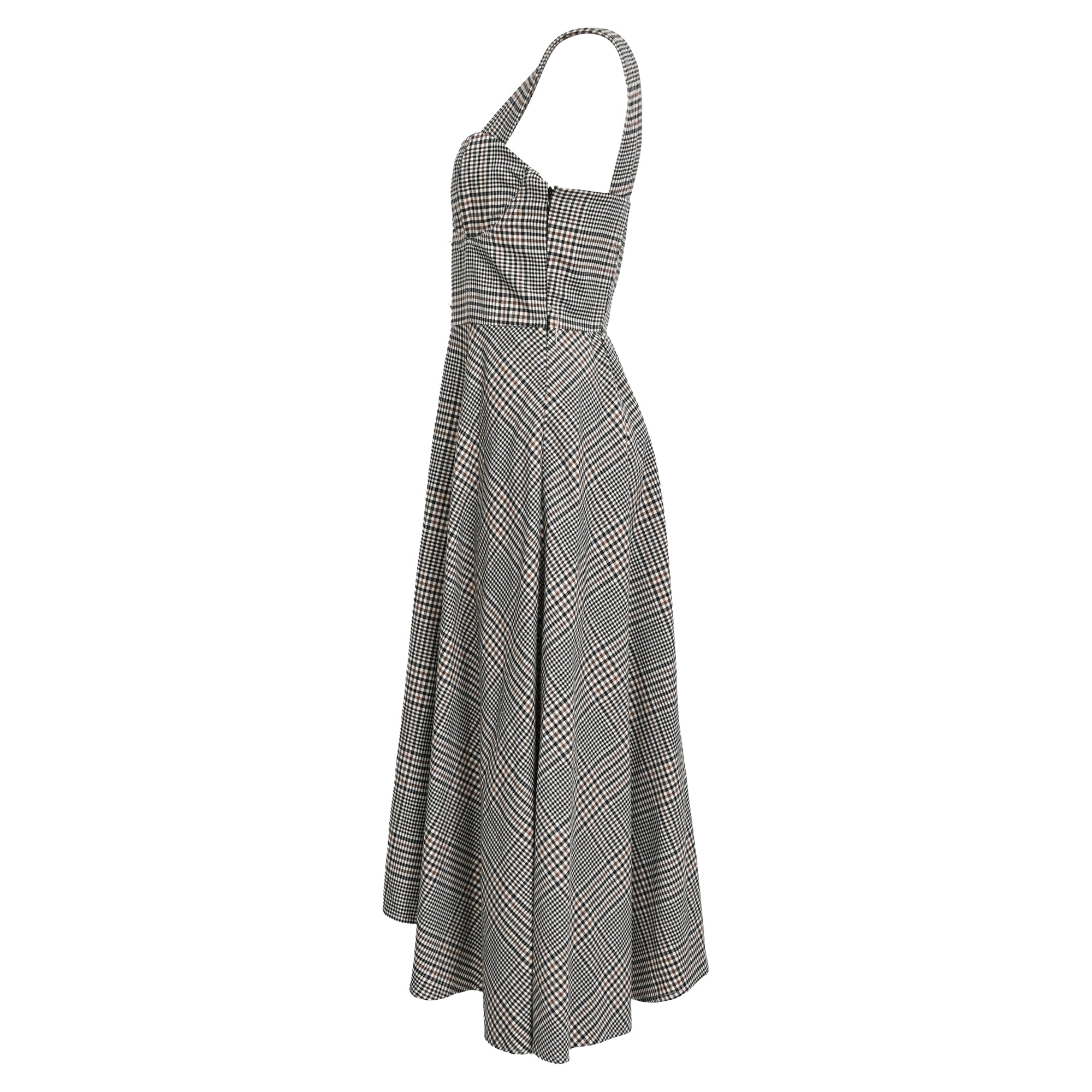 Staud Inda Midi Dress in Grey Polyester