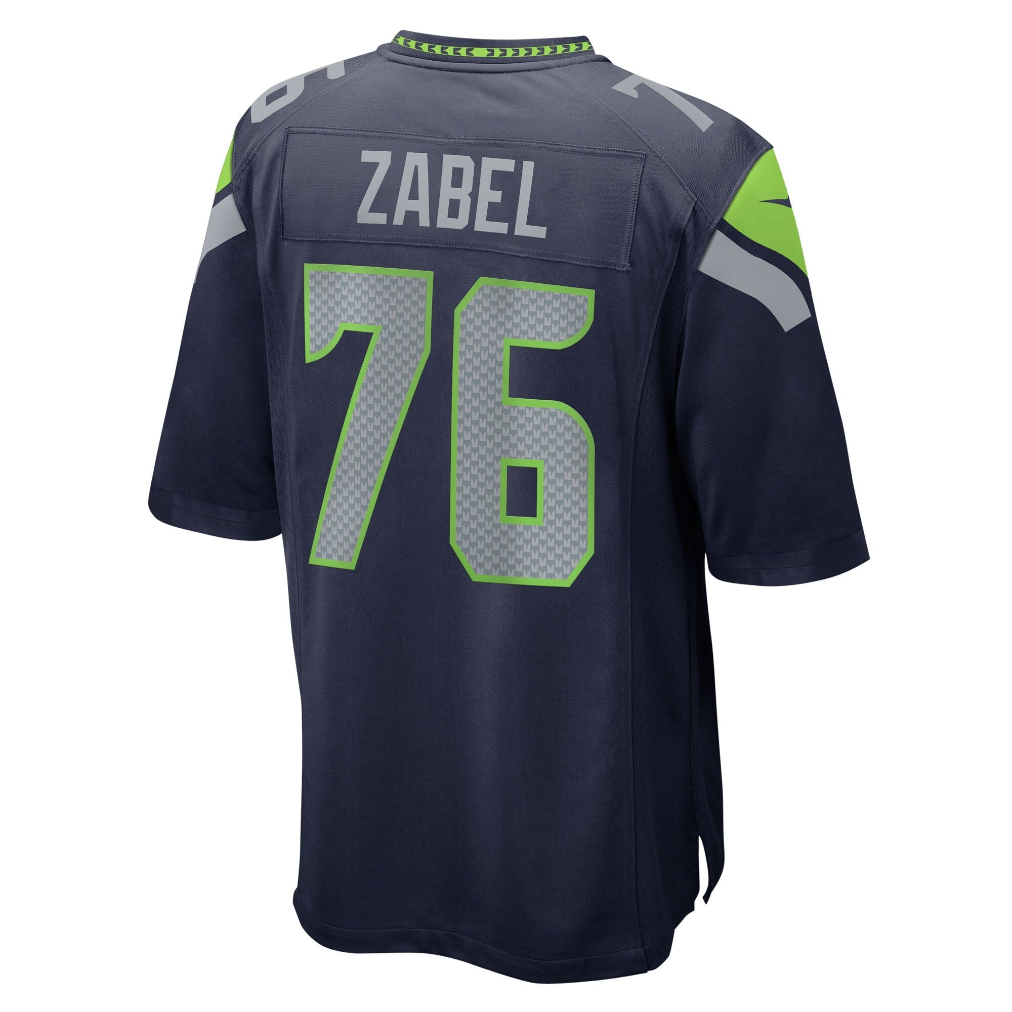 Seattle Seahawks Grey Zabel College Navy Team Game Jersey