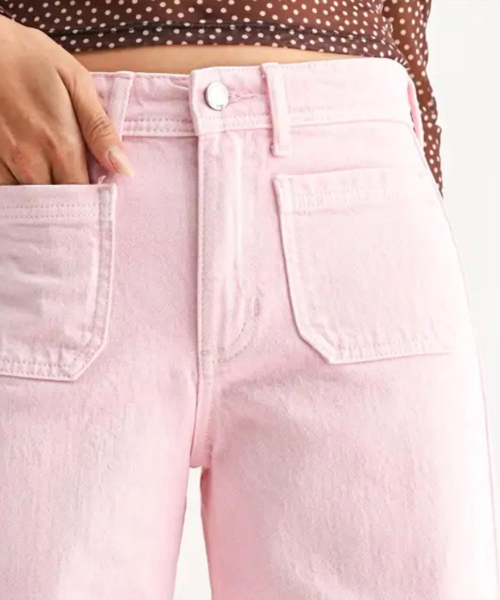 Patch Pocket Jean In Pink