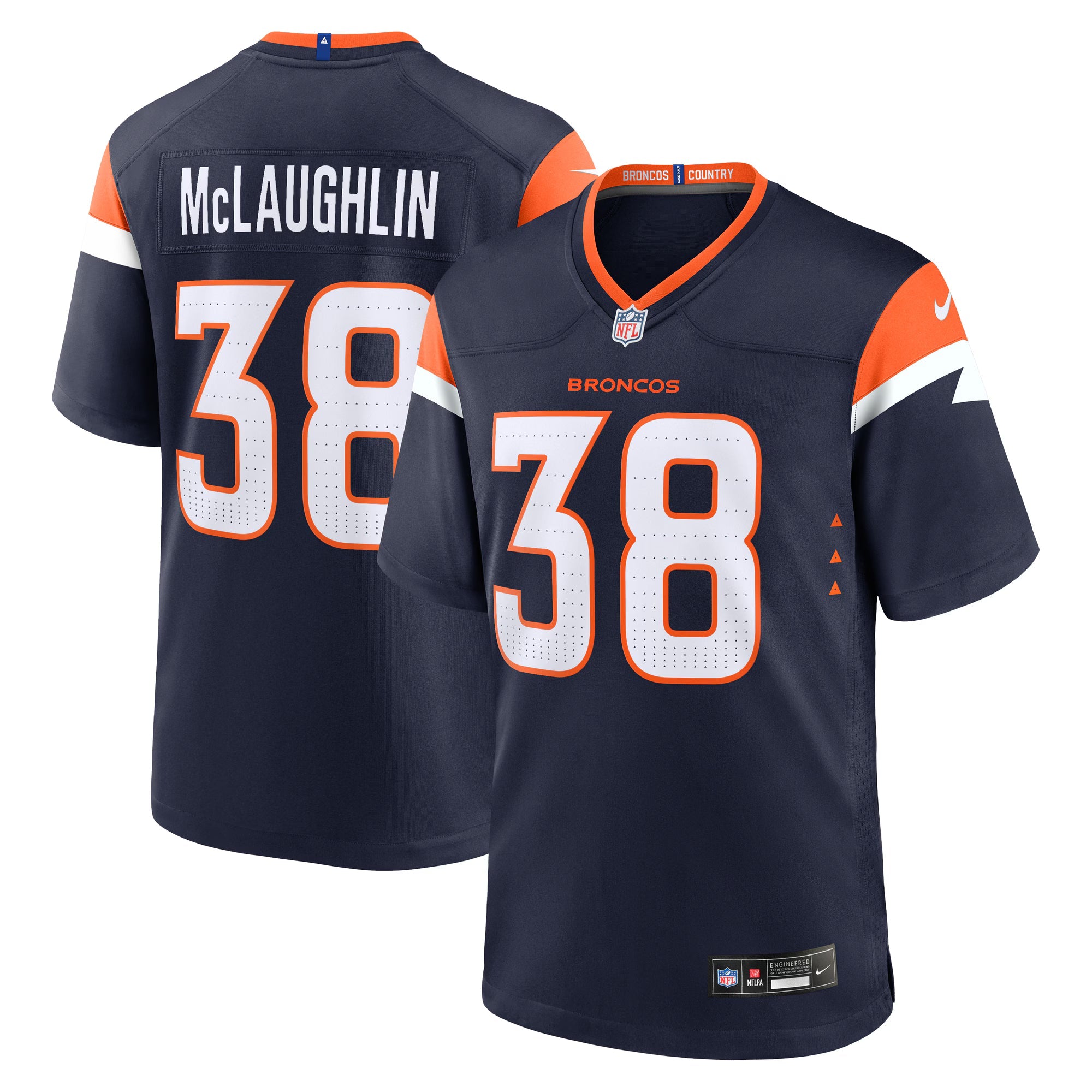 Denver Broncos Jaleel McLaughlin Navy Alternate Game Jersey