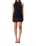 Megan Halter Neck Mini Dress In Black