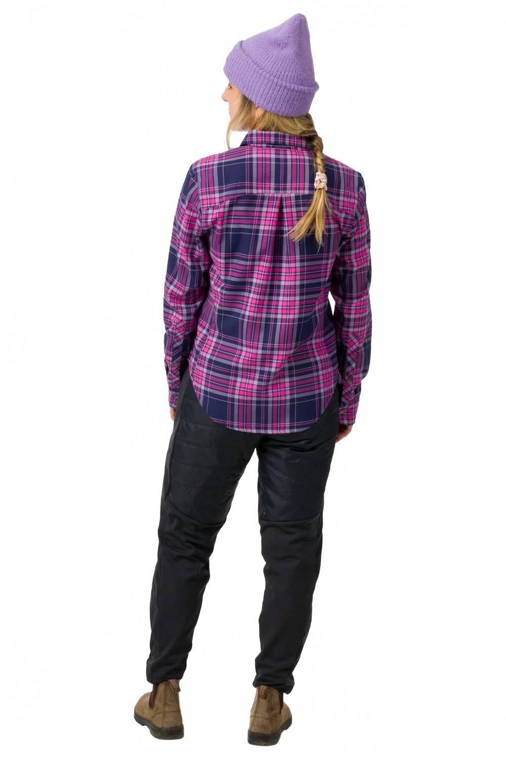 Brigitte Tech Flannel Shirt In Currant/dragonfruit Plaid