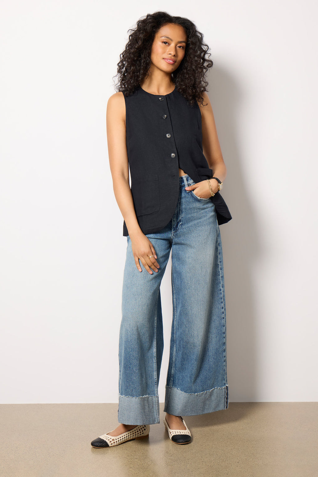 Women's Natalia Long Linen Vest