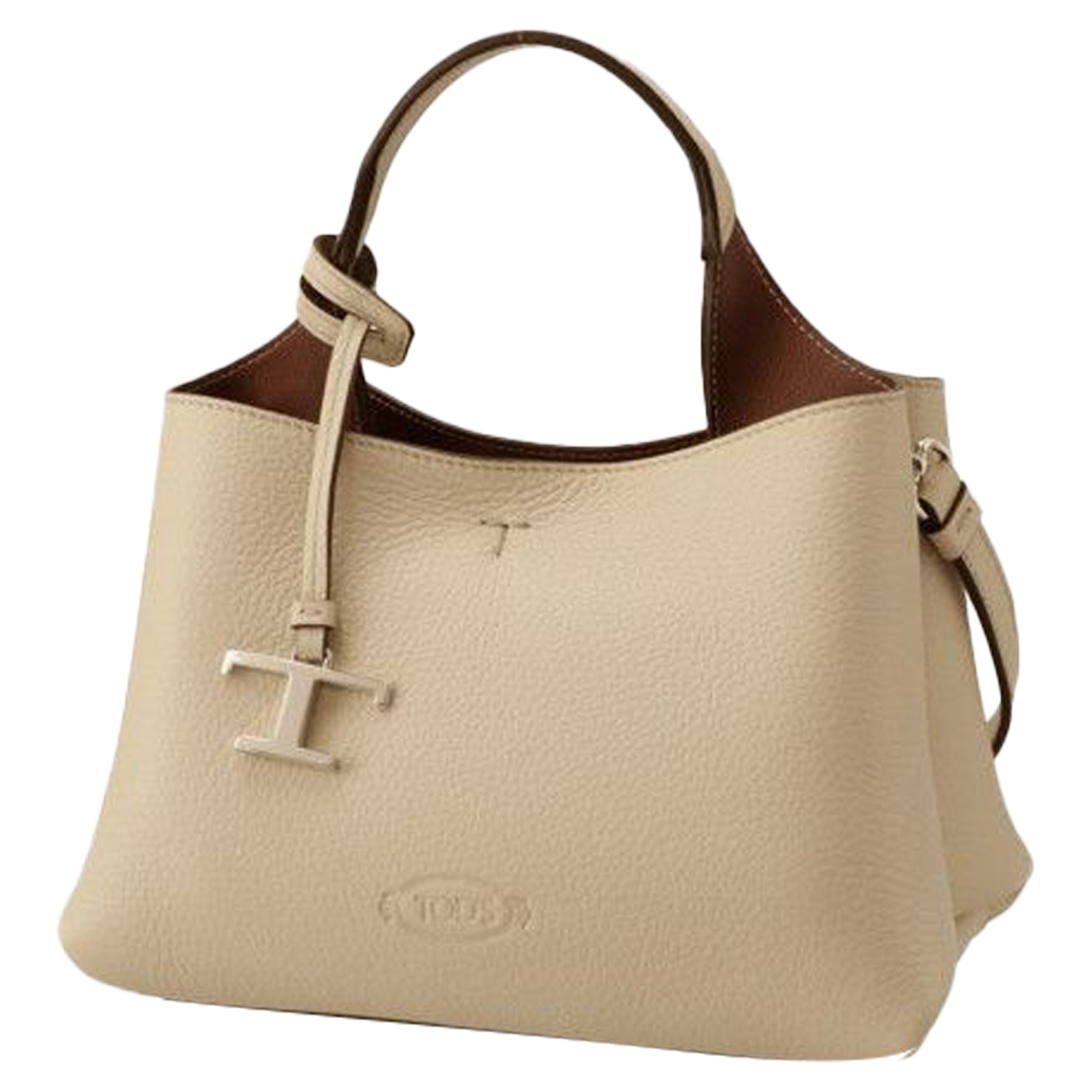 Timeless Metal Micro Tote Bag Beige Stamp: Qri