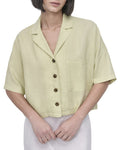 DKNY Convertible Collar Linen Shirt