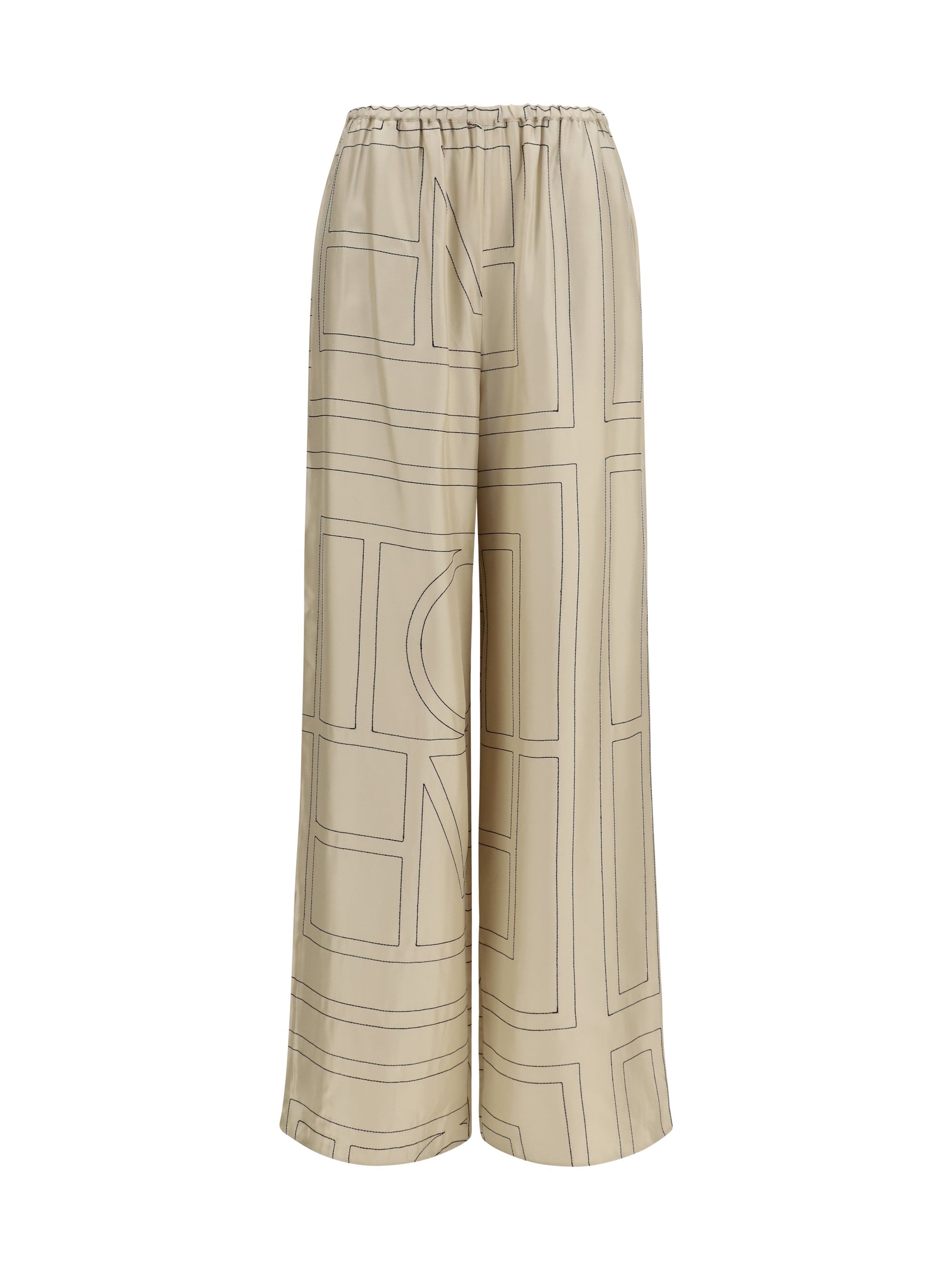 Toteme Women Silk Monogram Pants