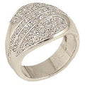 Rhodium Brass Ring with Top Grade Crystal in Clear