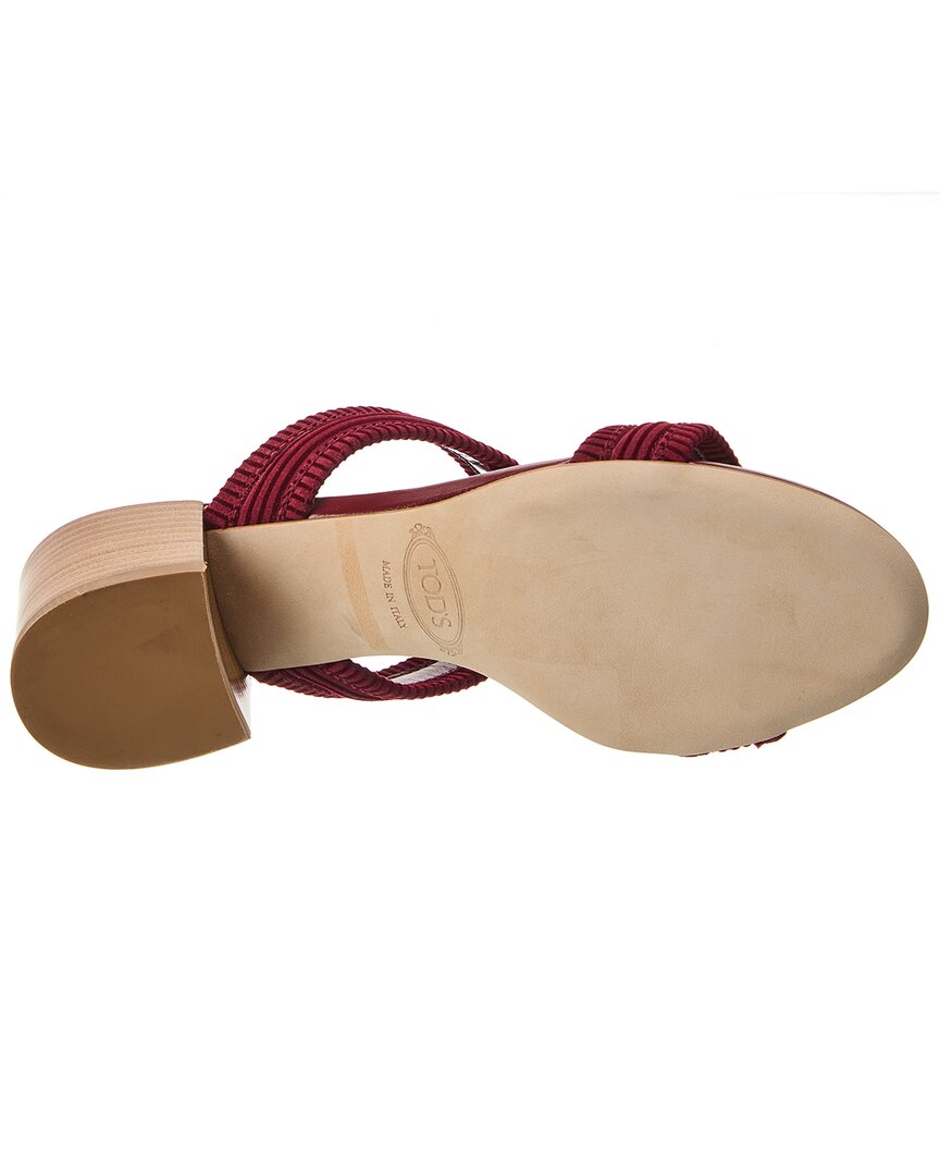 TOD's Double T Strap Suede Sandals