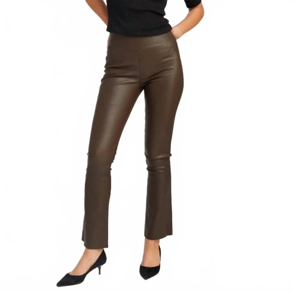 Jackie Leather Ankle Flare Leggings In Americano