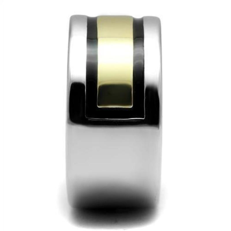 Two-Tone IP Gold (Ion Plating) Stainless Steel Ring with Epoxy in Jet