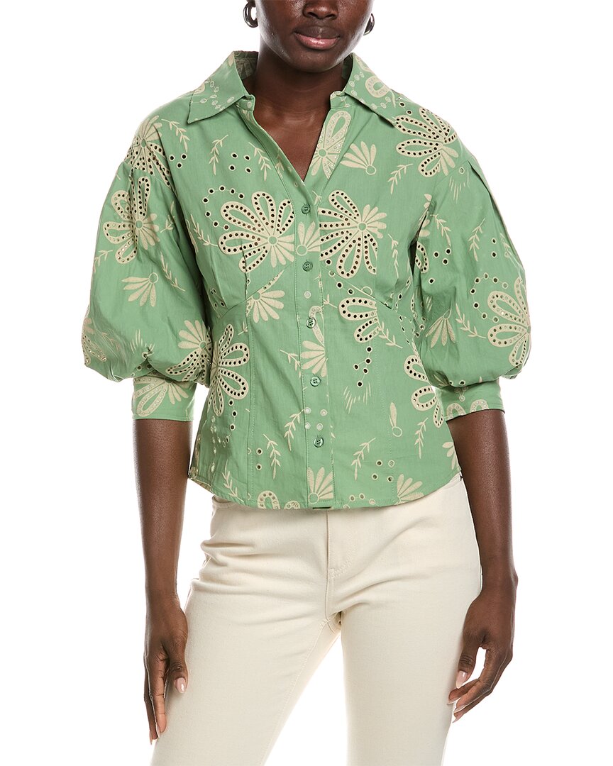Gracia Embroidered Eyelet Blouse