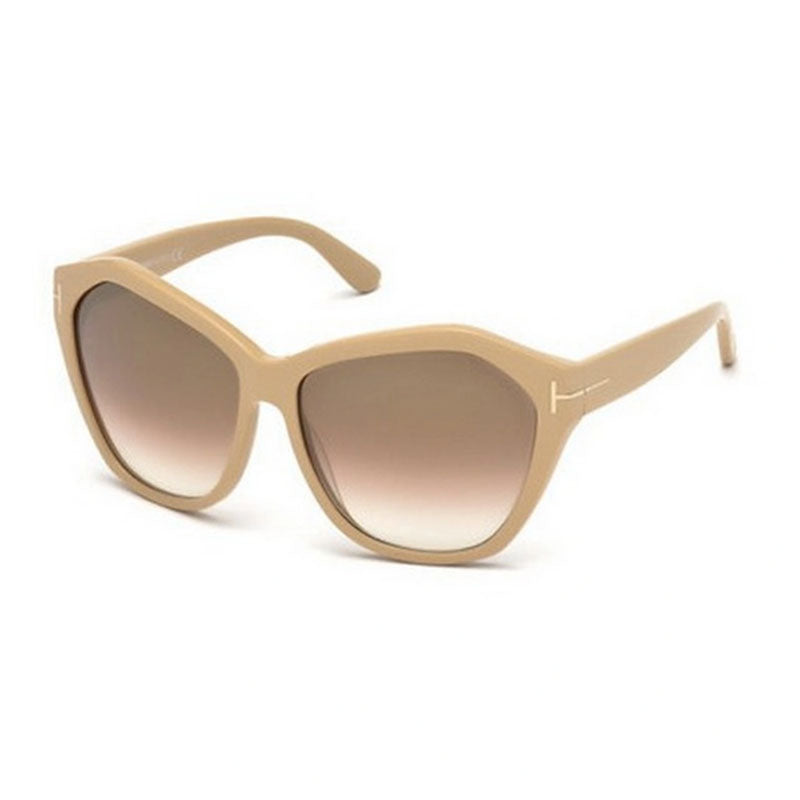 Tom Ford Sunglasses Cat Eye Full Rim, Pink Nude Frame And Brown Gradient Mirror Lens Ft031772L